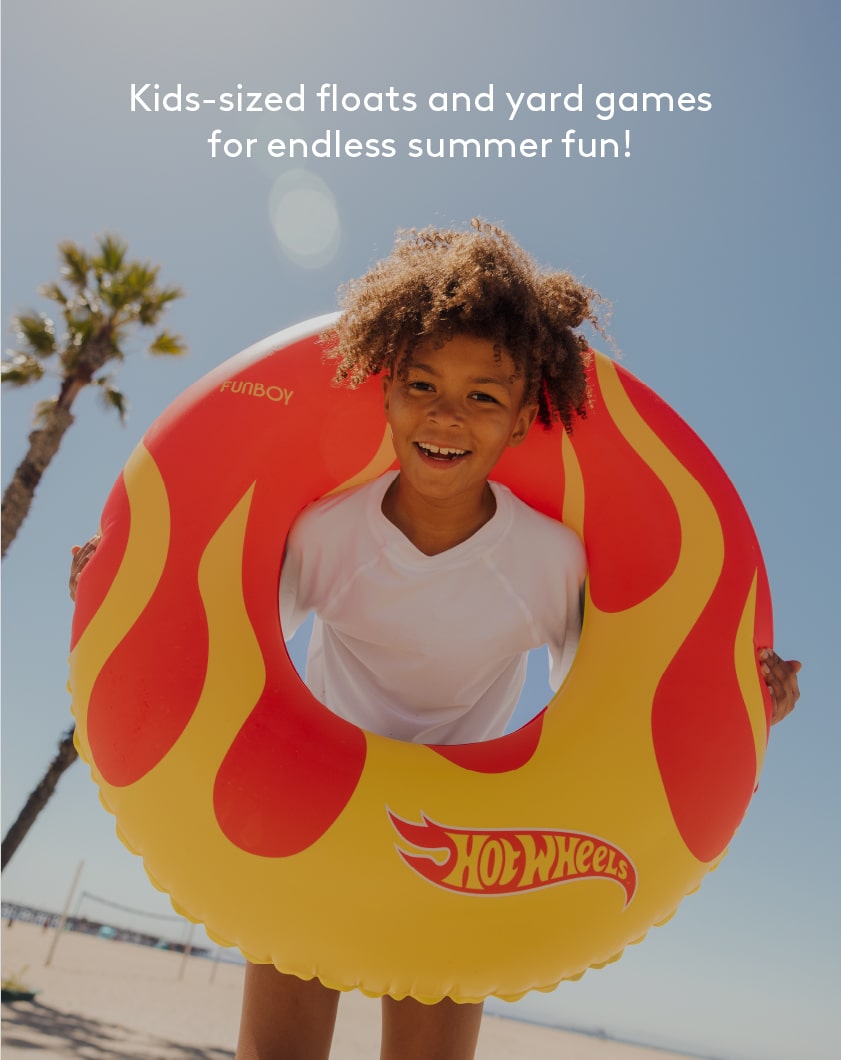 FUNBOY X Hot Wheels. Kids sized floats & yard games for endless summer fun