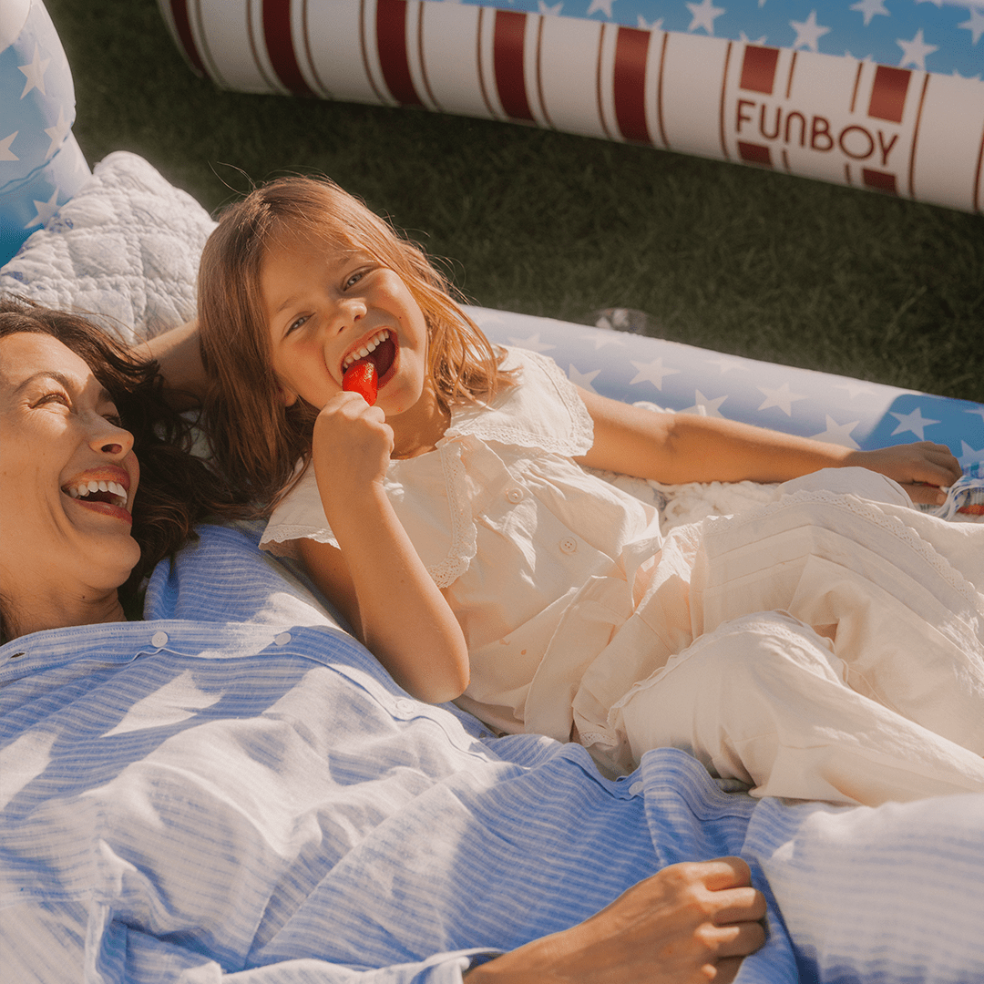 Red, White & Blue Kids Castle Sleepover Bed - 4th of July Air Mattress